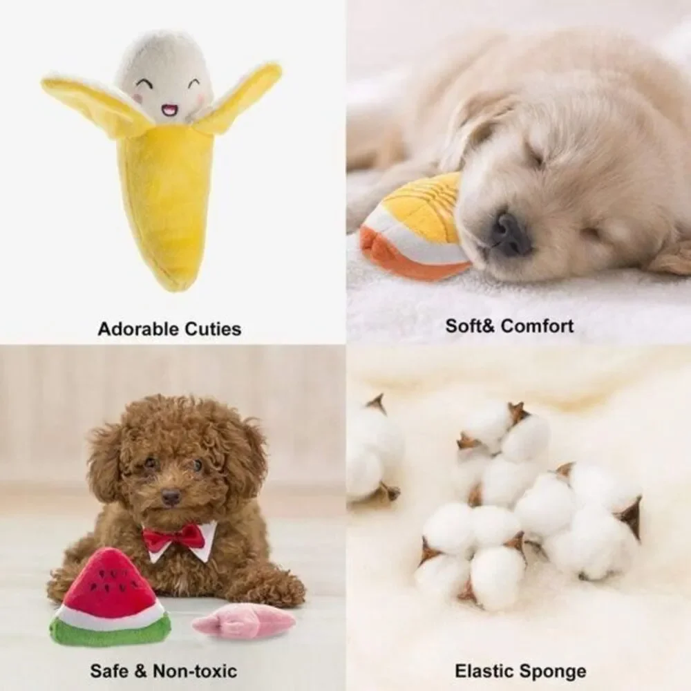 Dog Squeaky Toys Cute Plush Toys‎ Pet Toys for Small Medium & Large Dogs Set Lot